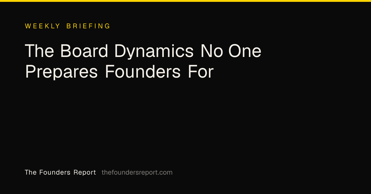 The Board Dynamics No One Prepares Founders For
