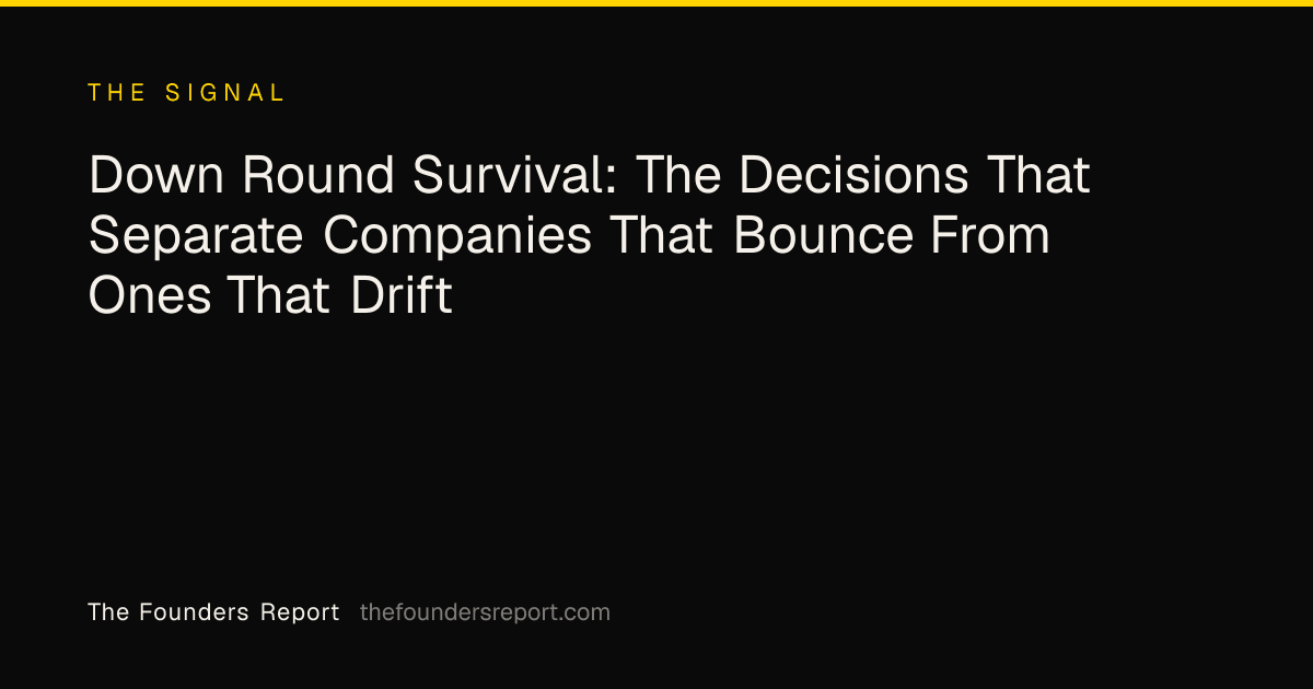 Down Round Survival: The Decisions That Separate Companies That Bounce From Ones That Drift