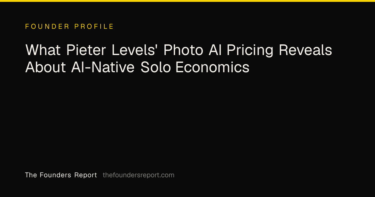 What Pieter Levels' Photo AI Pricing Reveals About AI-Native Solo Economics