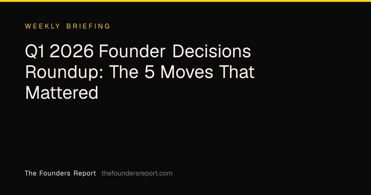 Q1 2026 Founder Decisions Roundup: The 5 Moves That Mattered