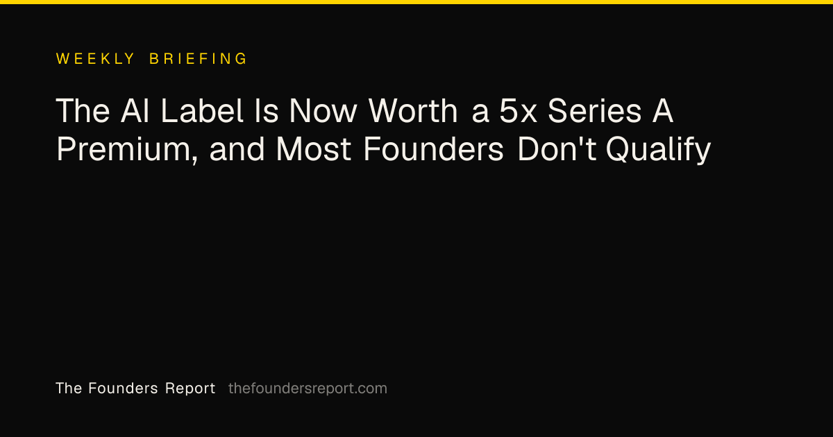 The AI Label Is Now Worth a 5x Series A Premium, and Most Founders Don't Qualify