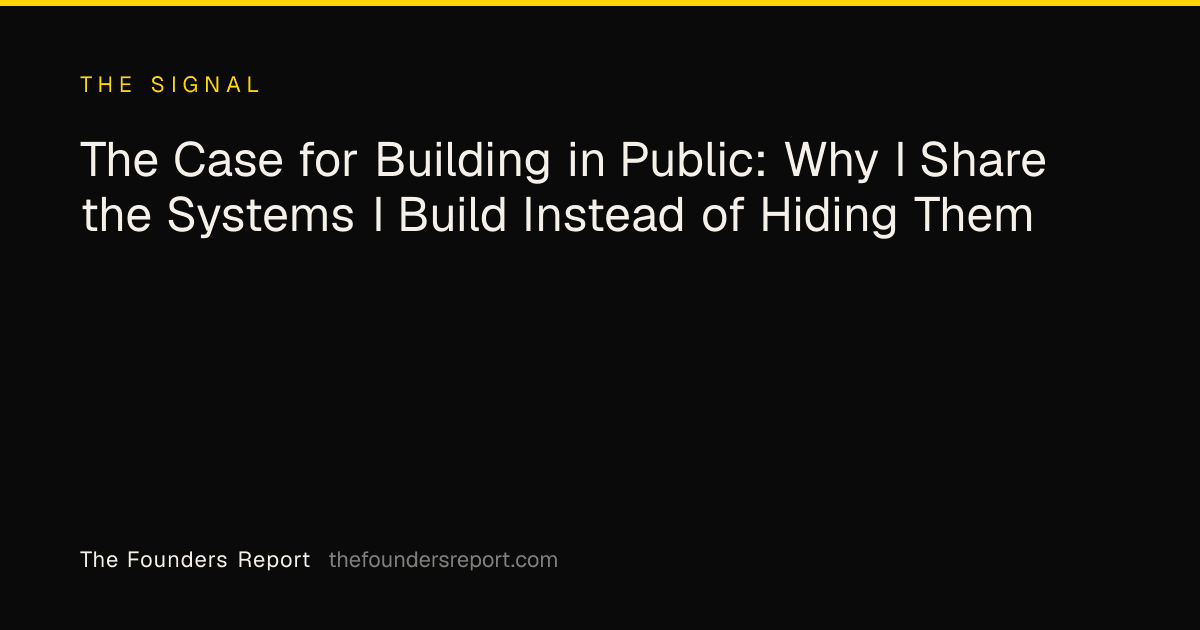 The Case for Building in Public: Why I Share the Systems I Build Instead of Hiding Them