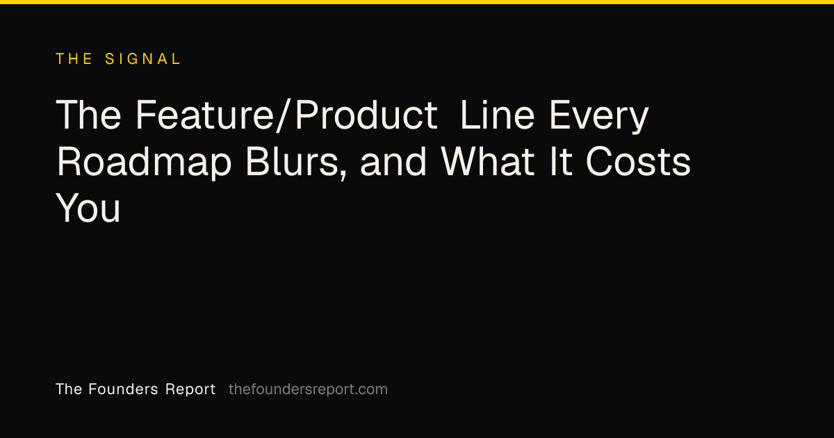 The Feature/Product Line Every Roadmap Blurs, and What It Costs You