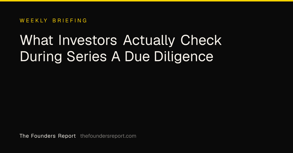 What Investors Actually Check During Series A Due Diligence