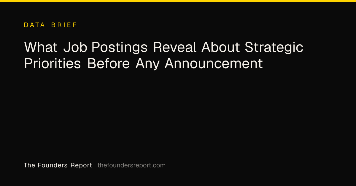 What Job Postings Reveal About Strategic Priorities Before Any Announcement