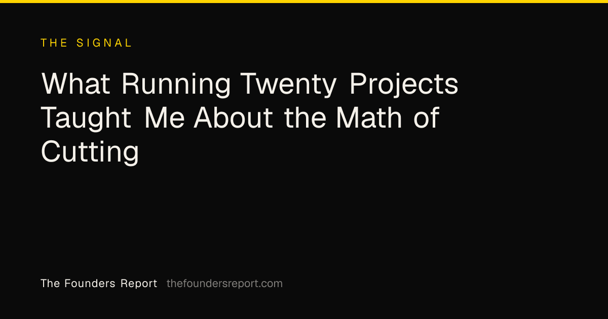 What Running Twenty Projects Taught Me About the Math of Cutting