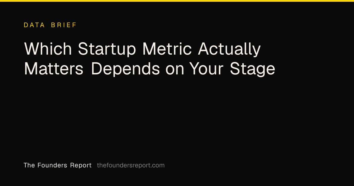 Which Startup Metric Actually Matters Depends on Your Stage