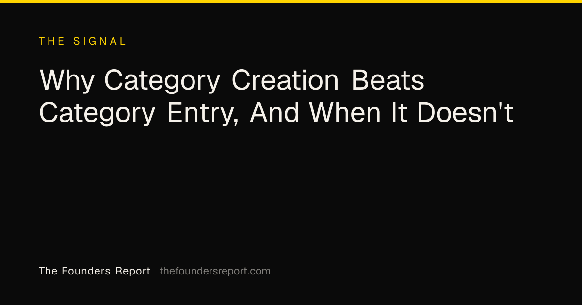 Why Category Creation Beats Category Entry, And When It Doesn't
